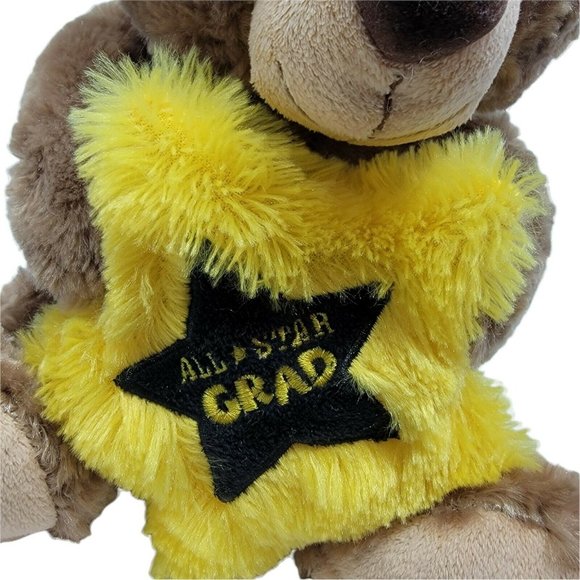 Dan Dee All-Star Grad 13” Sitting Plush Brown Teddy Bear Graduation Senior - Picture 2 of 4